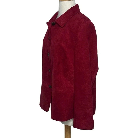 Avenue 14/16 red button down blazer & matching size 16 long skirt - Picture 4 of 11